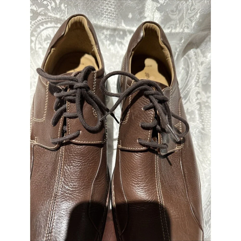 JOHNSTON & MURPHY Sheep Skin Leather Shoes Made In Brazil- Brown- Size 10.5
